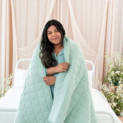 Adult Quilted Blanket in Sage 3.5
