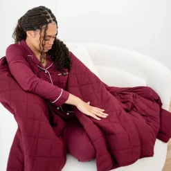 Adult Quilted Blanket in Burgundy 2.5