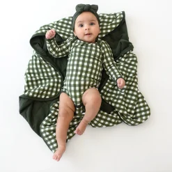 Baby Blanket in Gingham Fir