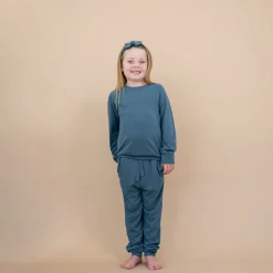 Bamboo Jersey Jogger Set in Atlantic