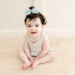 Bamboo Muslin Alligator Clip Bow in Mist