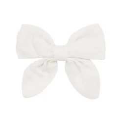 Bamboo Muslin Alligator Clip Bow in Oat