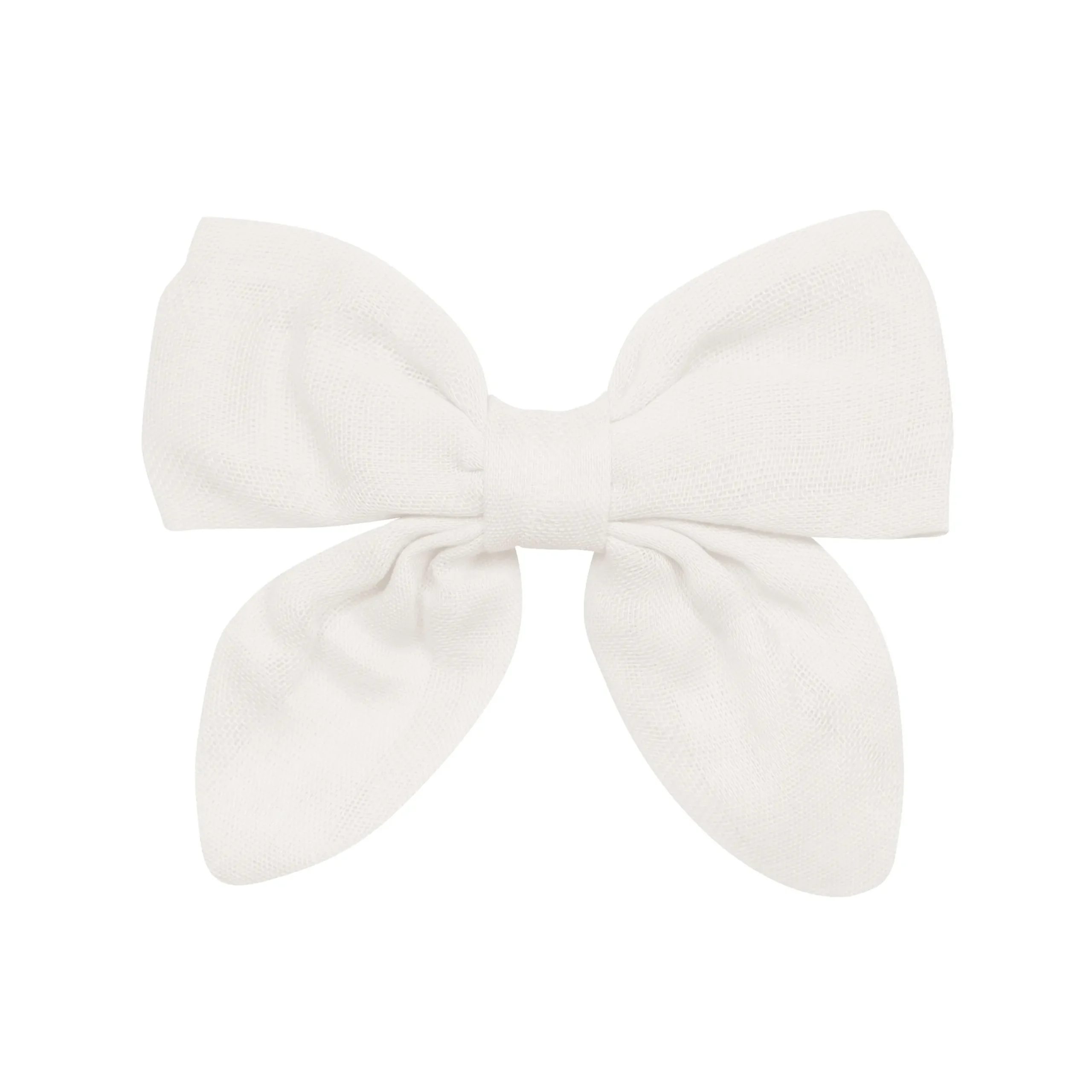 Bamboo Muslin Alligator Clip Bow in Oat