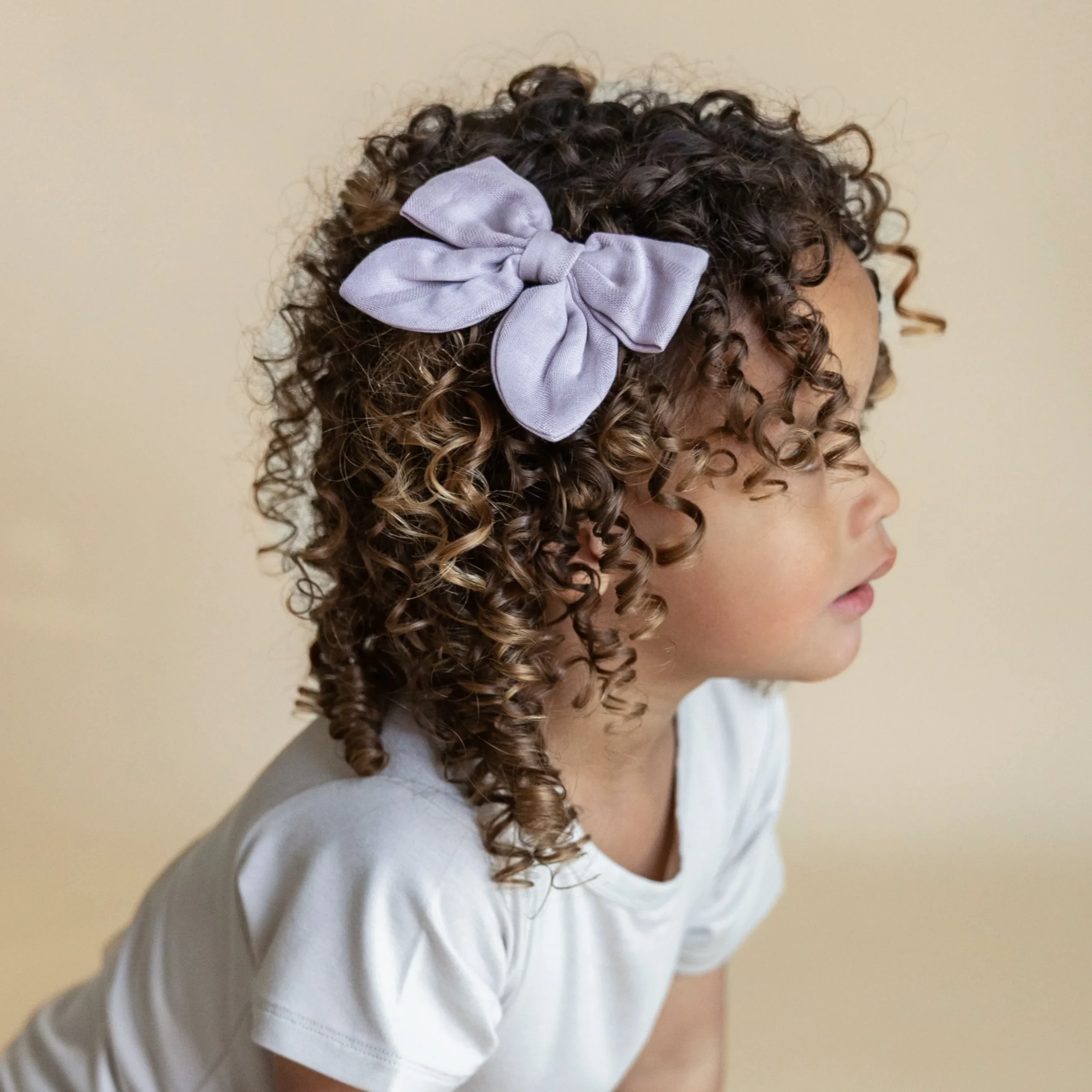 Bamboo Muslin Alligator Clip Bow in Wisteria