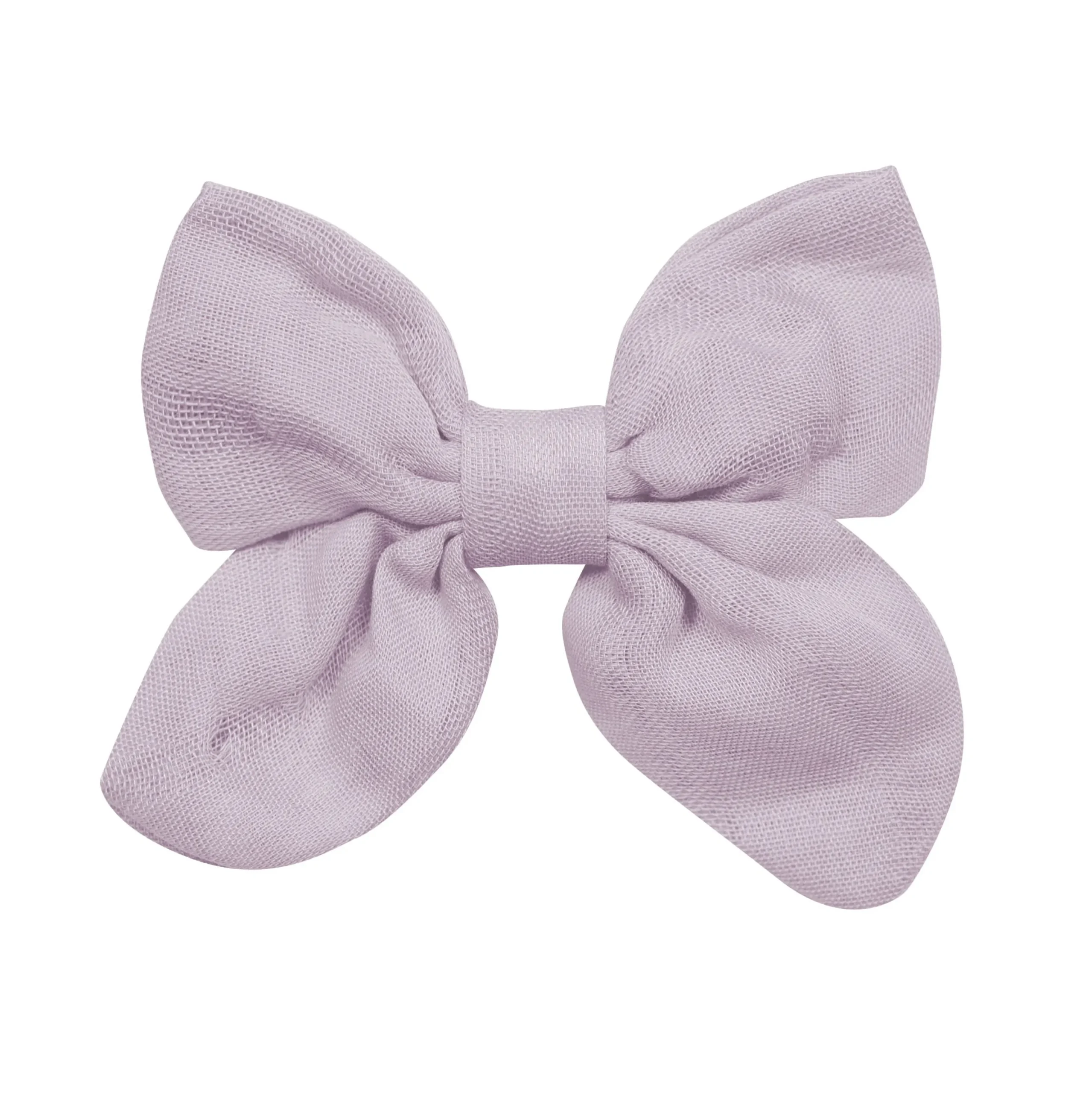 Bamboo Muslin Alligator Clip Bow in Wisteria