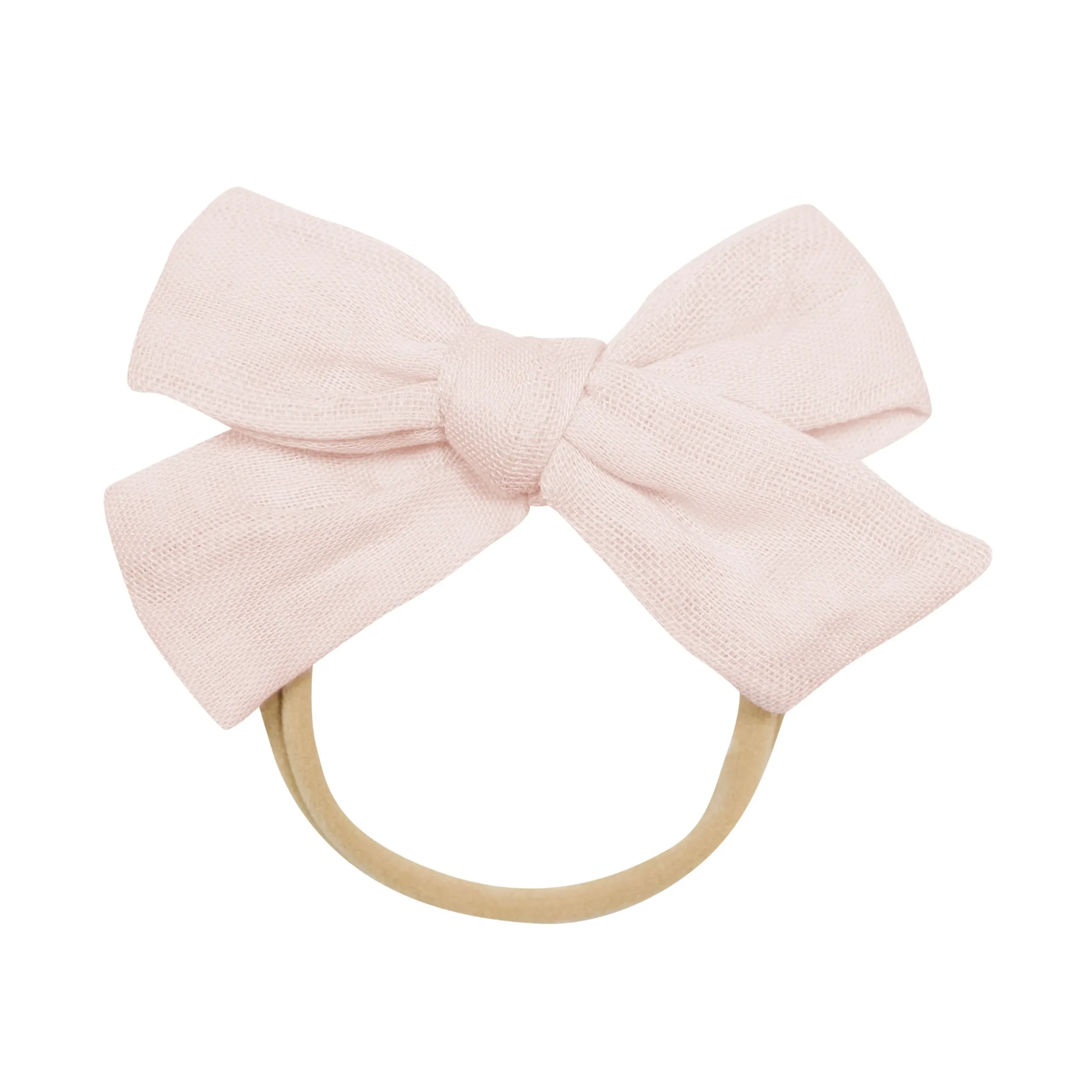 Bamboo Muslin Medium Bow in Blush