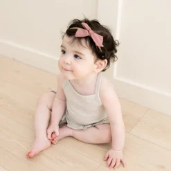 Bamboo Muslin Medium Bow in Dusty Rose