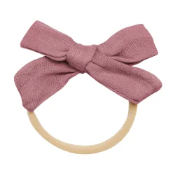 Bamboo Muslin Medium Bow in Dusty Rose