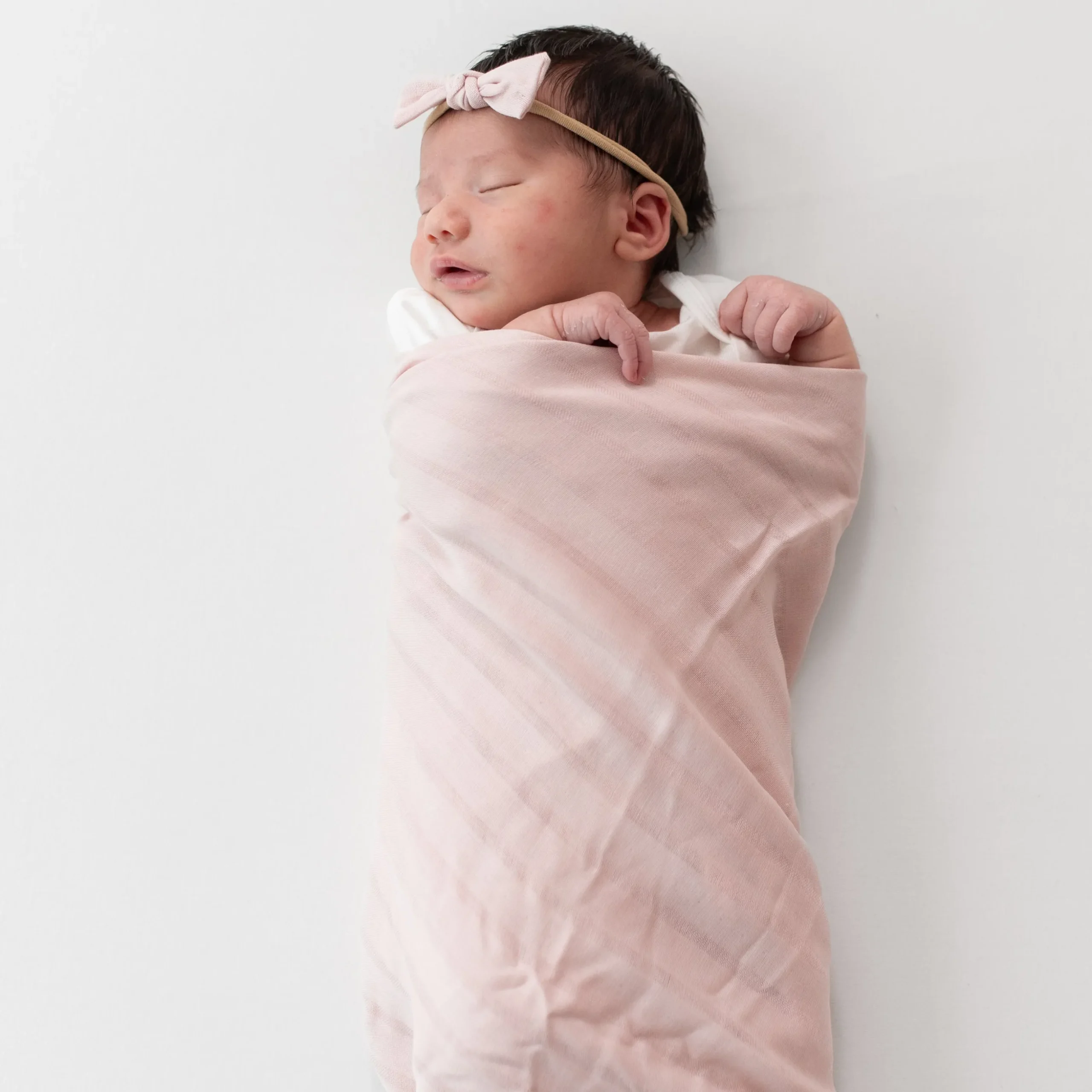 Bamboo Muslin Swaddle Blanket in Blush