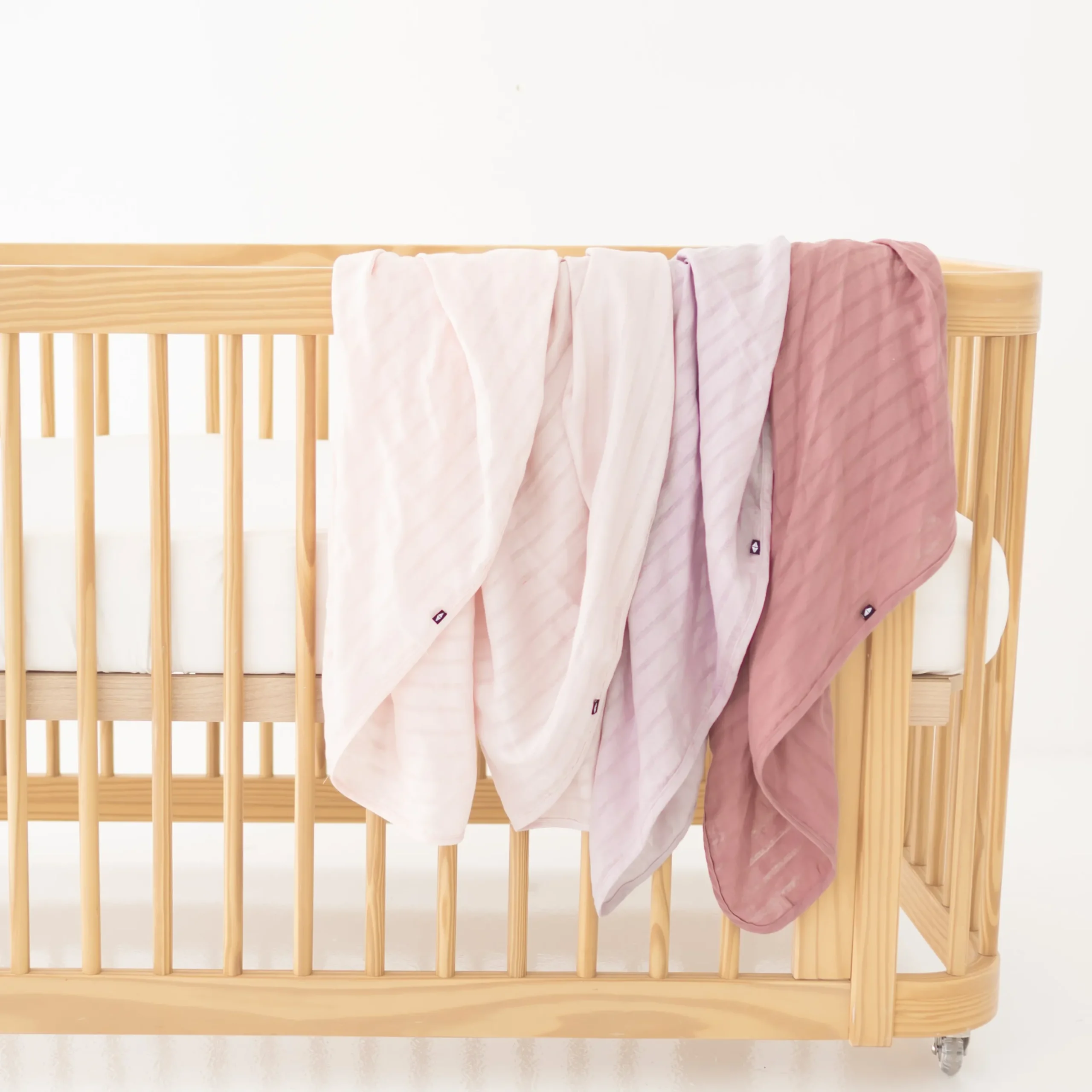 Bamboo Muslin Swaddle Blanket in Blush