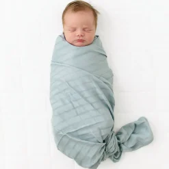Bamboo Muslin Swaddle Blanket in Mist