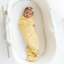 Bamboo Muslin Swaddle Blanket in Sandcastle