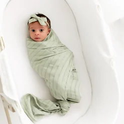 Bamboo Muslin Swaddle Blanket in Jojoba