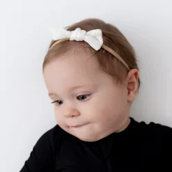 Bamboo Muslin Tiny Bow in Cloud