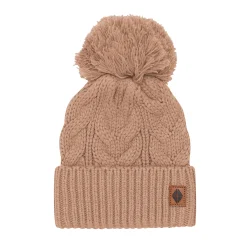 Chunky Cable Knit Beanie in Latte
