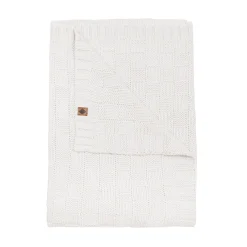 Chunky Knit Basket Weave Toddler Blanket in Oat