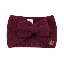 Chunky Knit Bow Headband in Burgundy