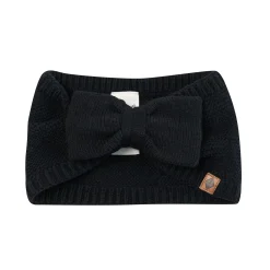 Chunky Knit Bow Headband in Midnight
