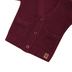 Chunky Knit Oversized Cardigan in Burgundy