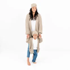 Chunky Knit Oversized Cardigan in Almond
