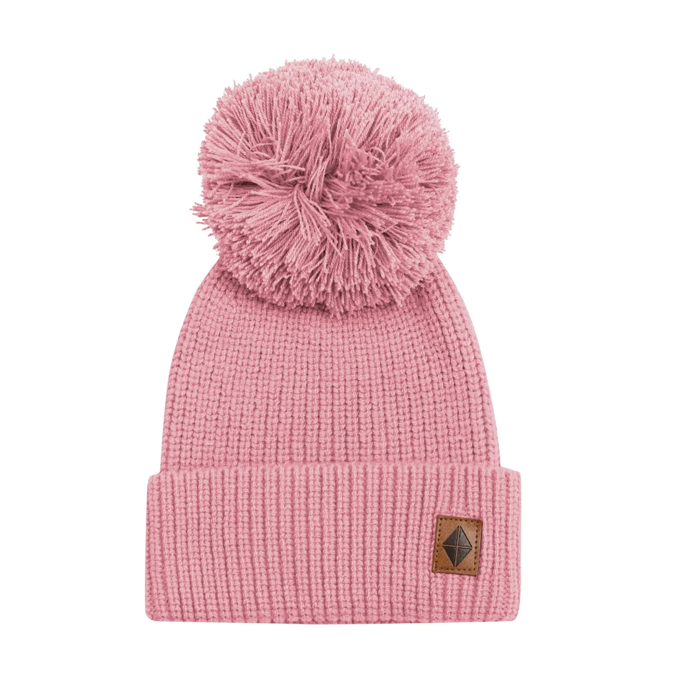 Chunky Knit Pom Beanie in Apple Blossom