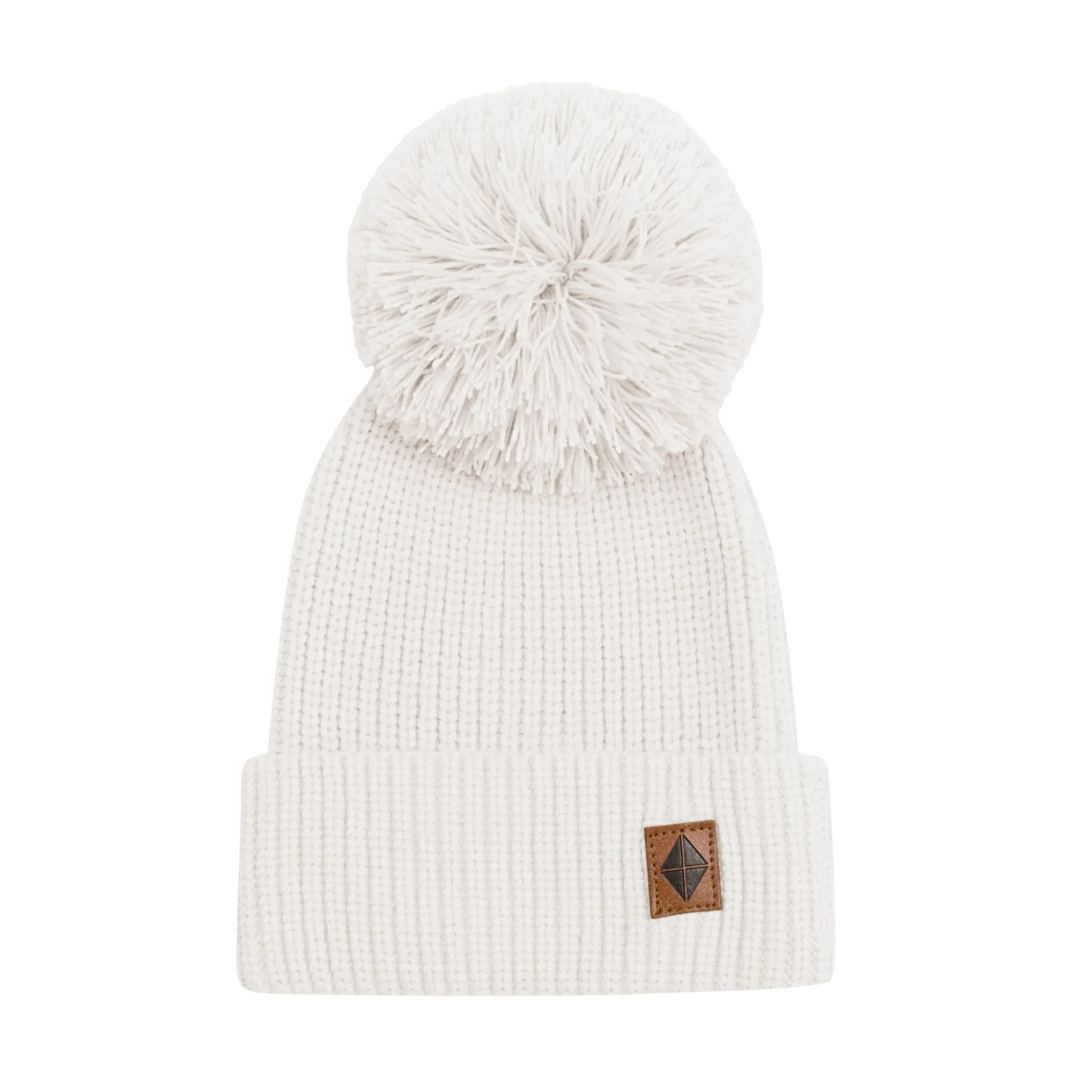 Chunky Knit Pom Beanie in Oat