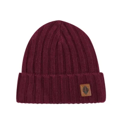 Chunky Knit Ribbed Beanie in Burgundy