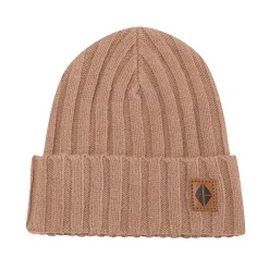 Chunky Knit Ribbed Beanie in Latte