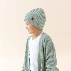 Chunky Knit Ribbed Beanie in Thyme