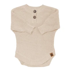 Chunky Knit Romper in Almond