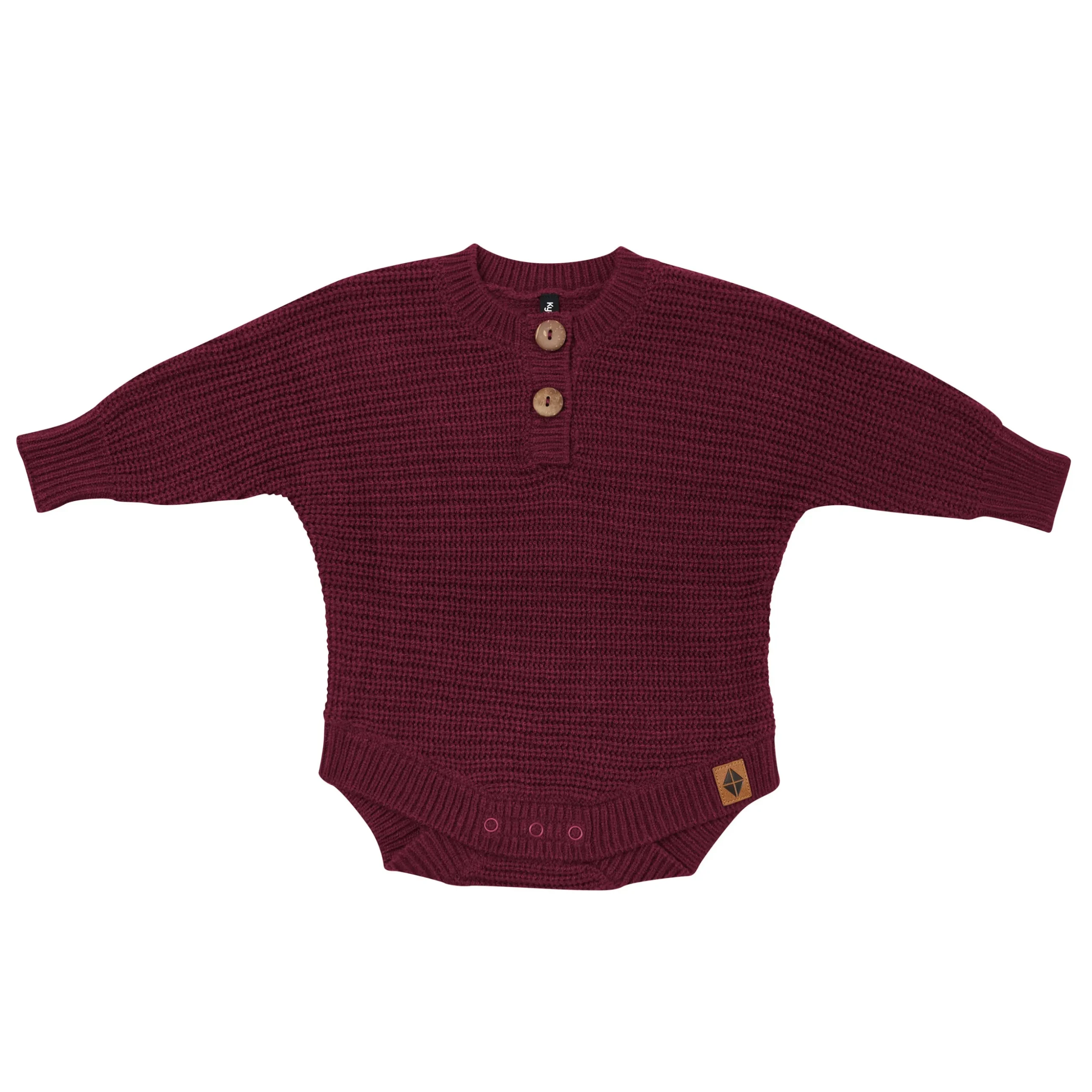 Chunky Knit Romper in Burgundy