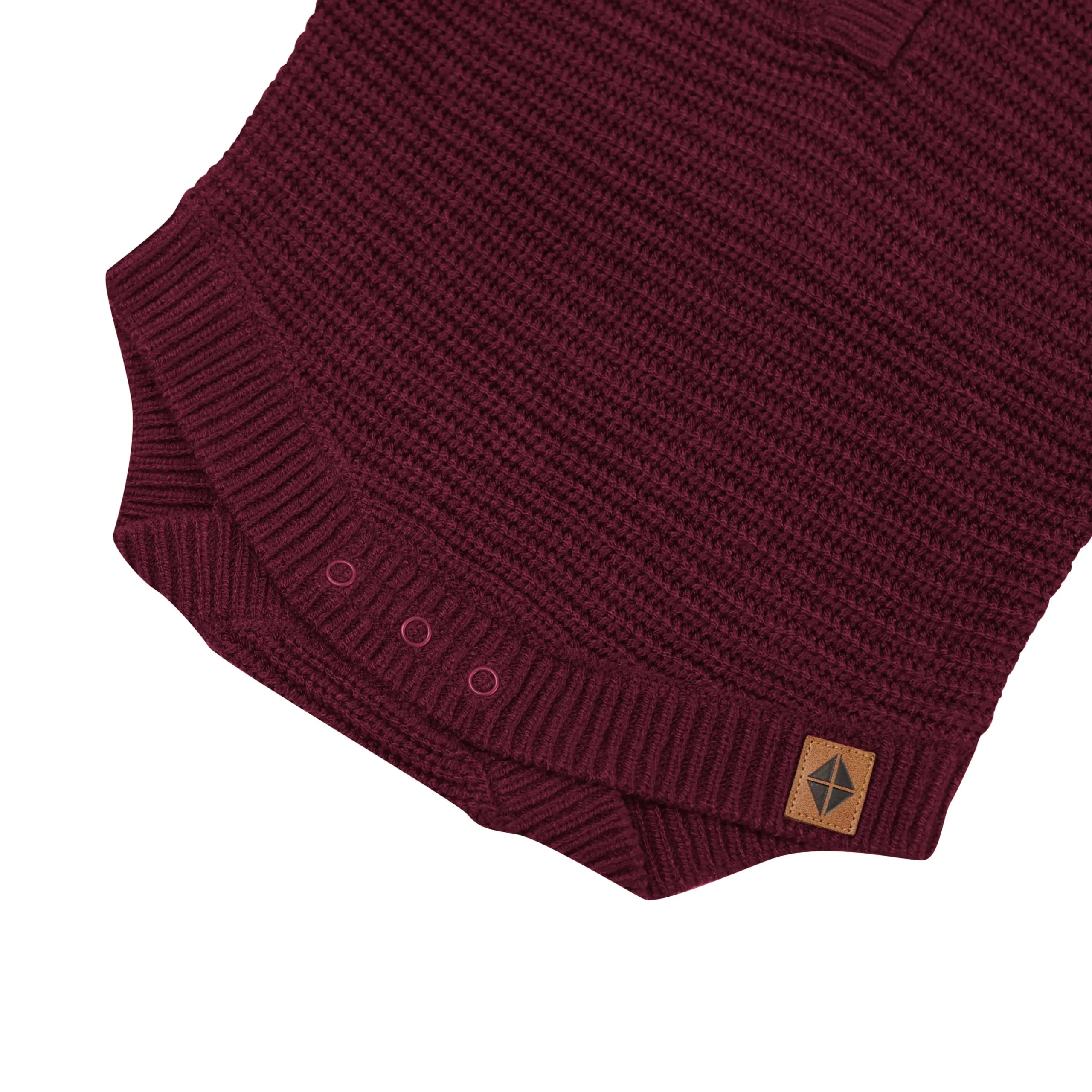 Chunky Knit Romper in Burgundy