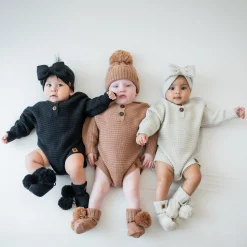 Chunky Knit Romper in Midnight