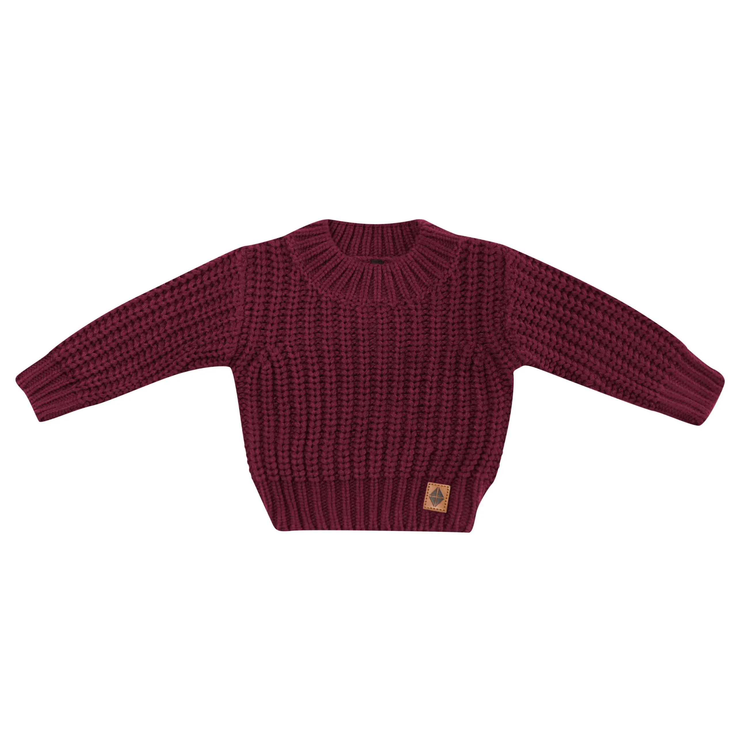 Chunky Knit Sweater in Burgundy