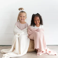 Chunky Knit Toddler Blanket in Cloud