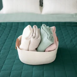Chunky Knit Toddler Blanket in Cloud