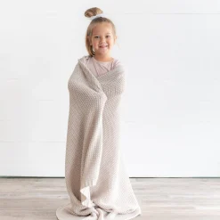 Chunky Knit Toddler Blanket in Oat