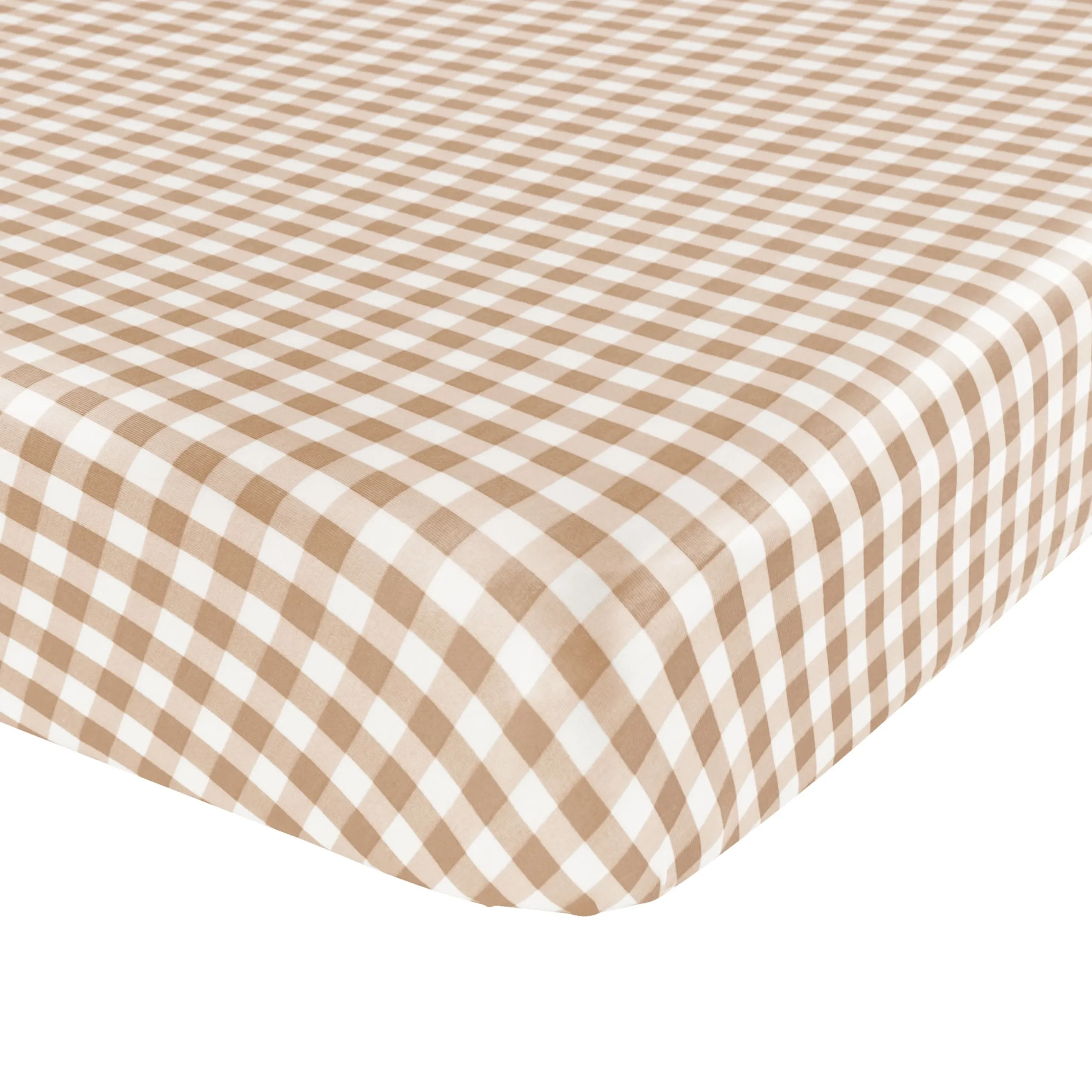 Crib Sheet in Gingham Bisque