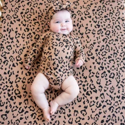 Crib Sheet in Latte Leopard