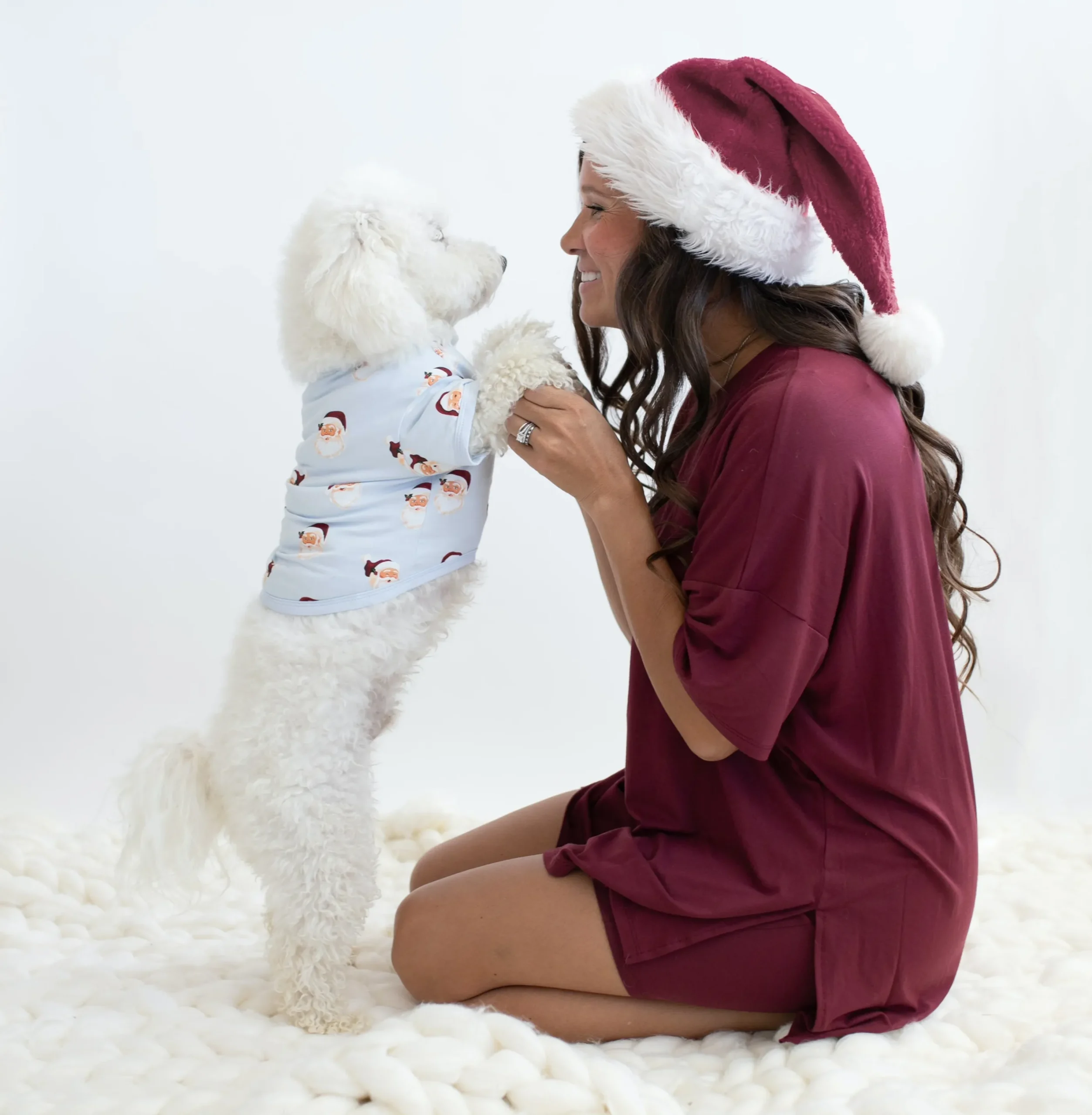 Dog Tee in Vintage Santa