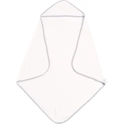 Hooded Bath Towel in Cloud with Storm Trim