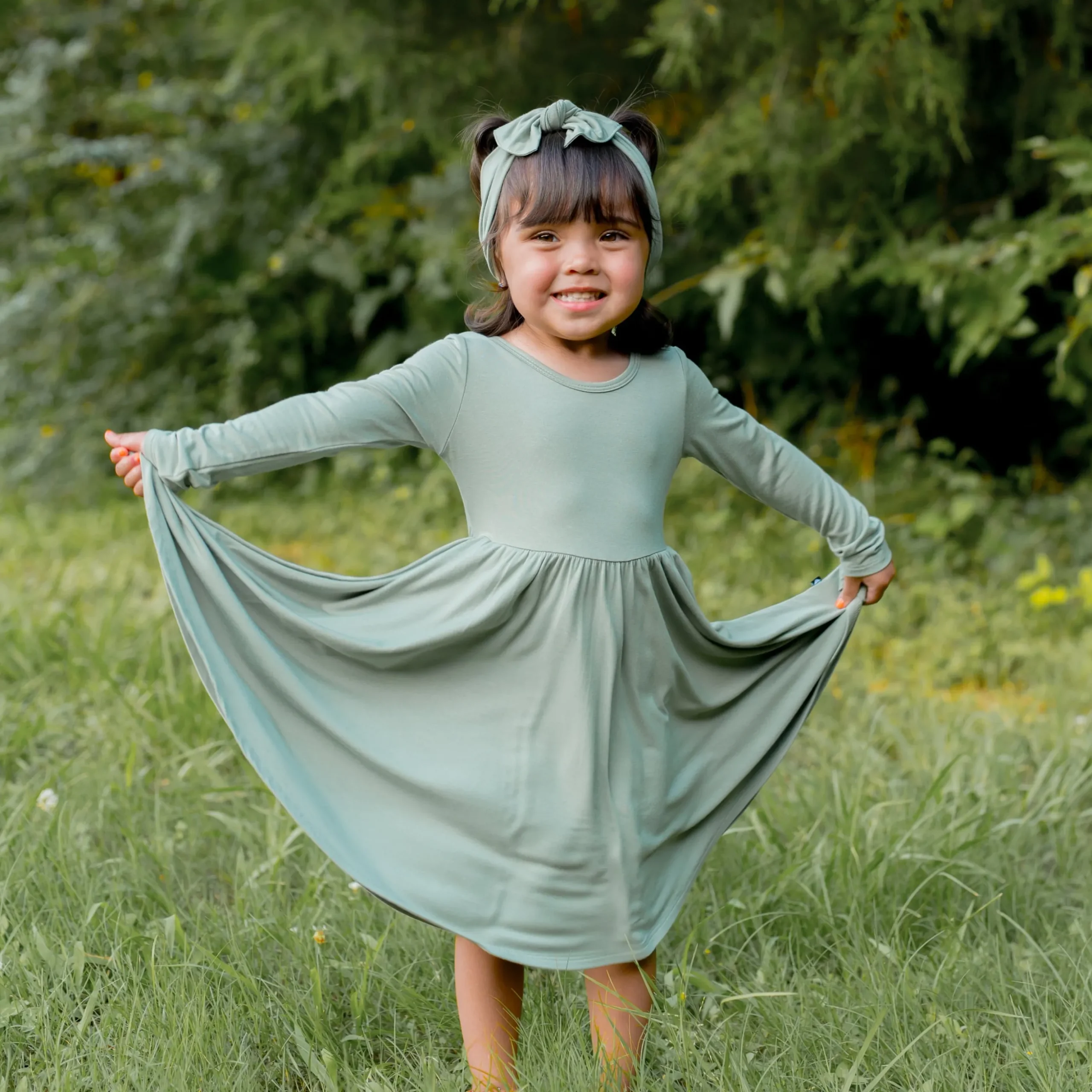 Knotted Bow Headband in Thyme