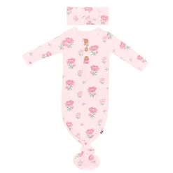 Knotted Gown with Bow Set in Sakura Peony