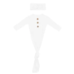 Knotted Gown with Bow Set in Cloud