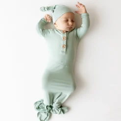 Knotted Gown with Hat Set in Sage