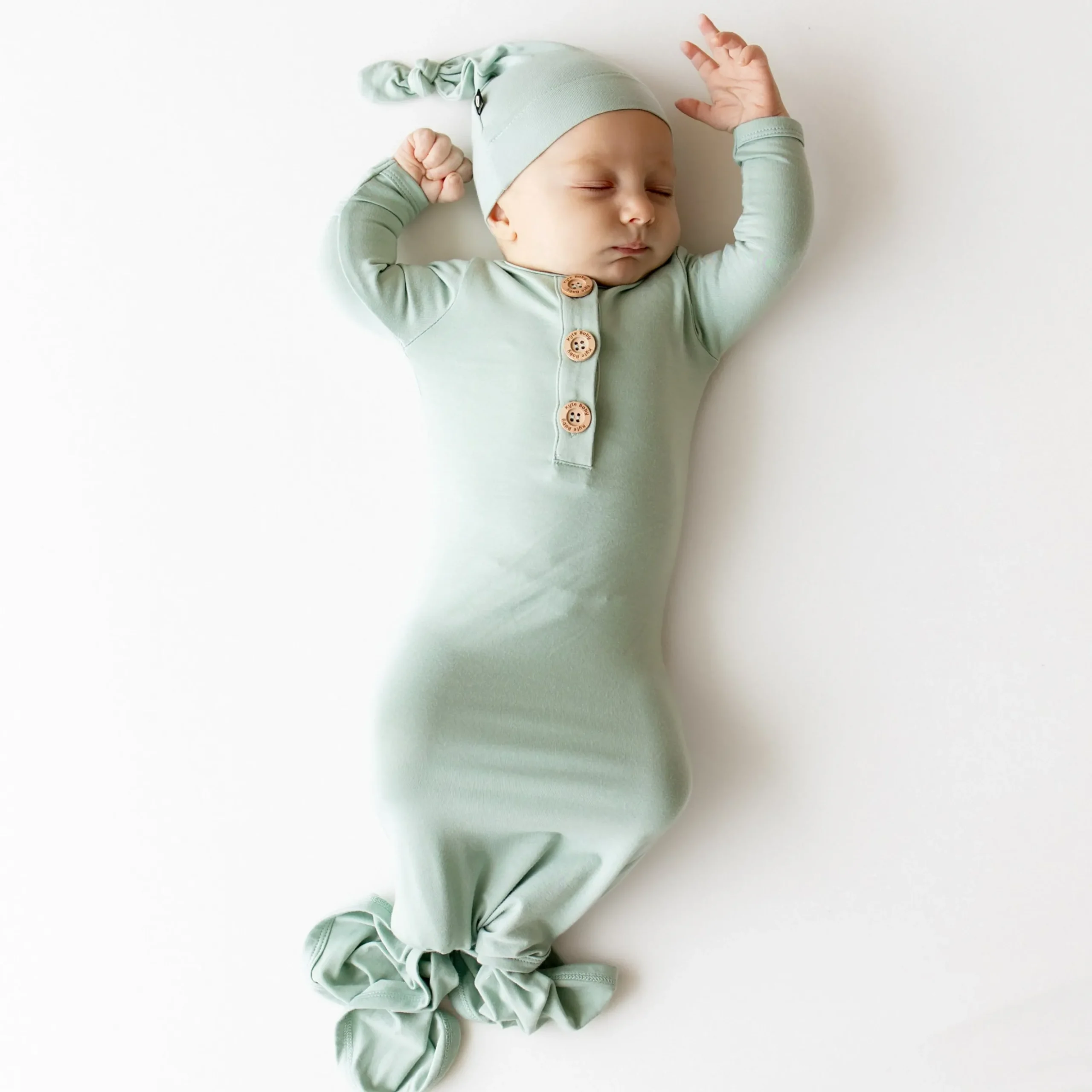 Knotted Gown with Hat Set in Sage