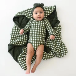 Long Sleeve Bodysuit in Gingham Fir