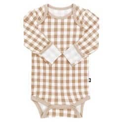 Long Sleeve Bodysuit in Gingham Bisque