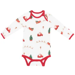 Long Sleeve Bodysuit in Santa Sleigh