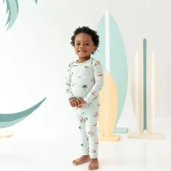 Long Sleeve Pajamas in Dew Surf